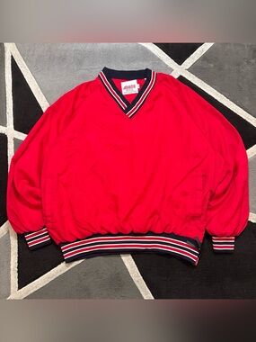 Vintage 90s Blazer V-Neck Windbreaker Pullover Jacket